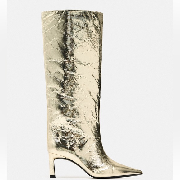 Zara metallic heeled boots - Picture 4 of 11